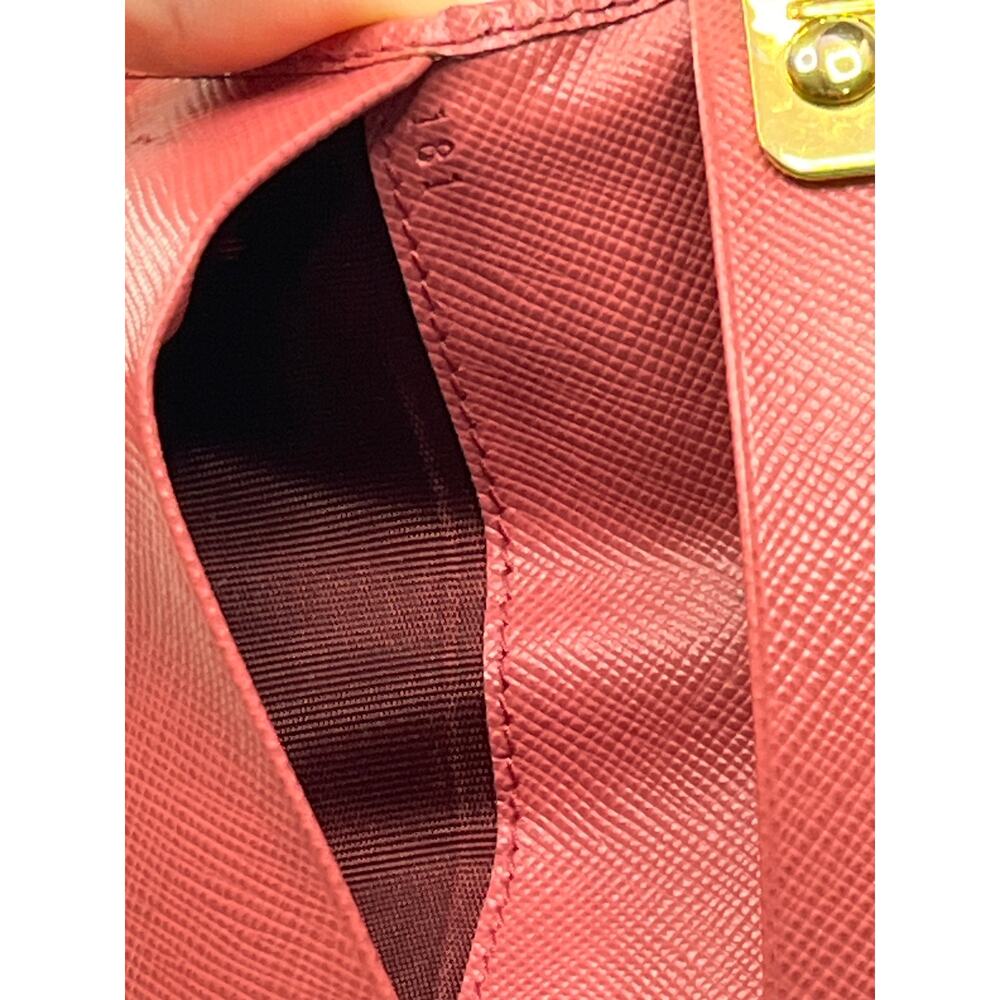 Prada Saffiano Leather 6 Key Holder Coral Pink Tamaris Gold Logo - Picture 7 of 15